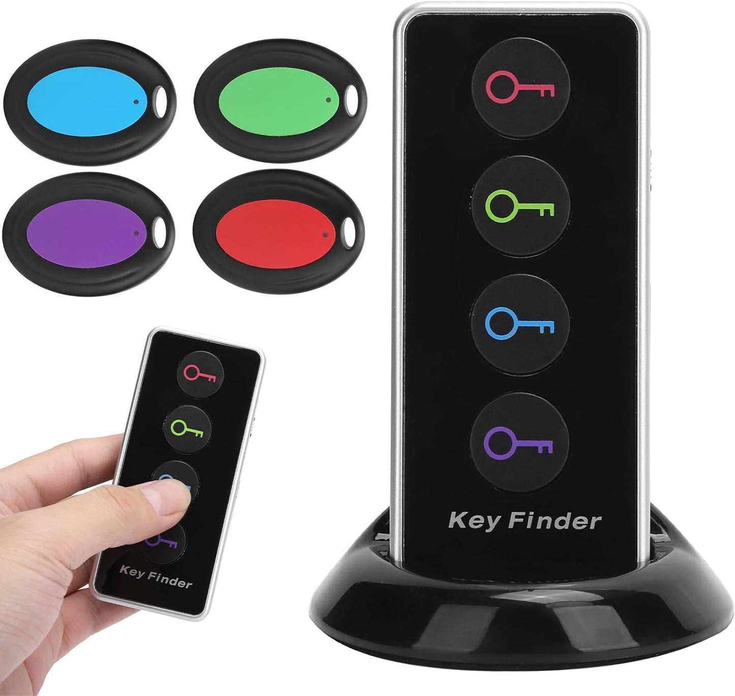 BEZPRZEWODOWY LOKALIZATOR FINDSY  - KEYFINDER - ZESTAW - 4 SZTUKI Z PILOTEM